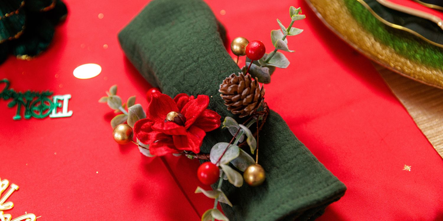 Ronds de Serviette Fleurs Artificielles